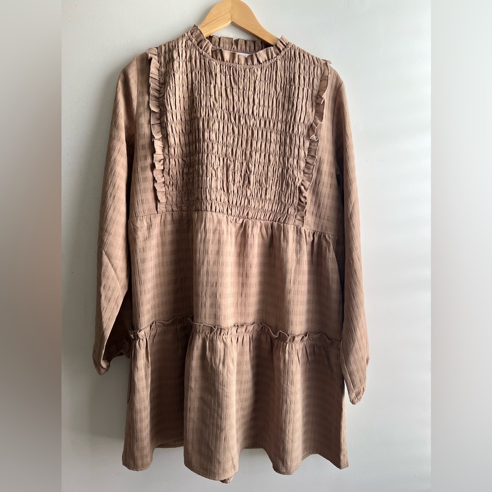 Pink Lily light brown mini dress size medium
